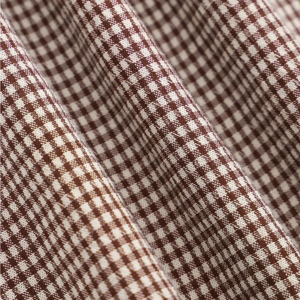 Rihoas Women's Boat Neck Brown Plaid Mini Dress - Picture 7 of 8